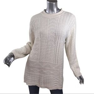 Cabin Creek Women’s Medium Tunic Sweater Creamy Ivory White